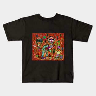 The Circus Comes to Town - Ye Ole Circus - Mola Folk Art Circus Kids T-Shirt